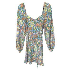 ASOS Floral Long Sleeve Mini Dress size 14